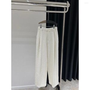 Pantalon féminin de haute qualité!Niche à la mode tweed skinny couverture de viande à viande droite décontractée super confortable pantalon de jambe large