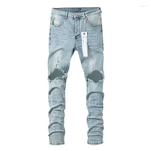 Pantalon féminin de haute qualité pourpre roca jeans tendance Hip-hop Hole personnalité américaine élégante et mince