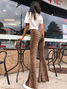 Pantalon femme taille haute imprimé léopard leggings évasés 2024 automne hiver femmes mode sexy pantalon moulant club
