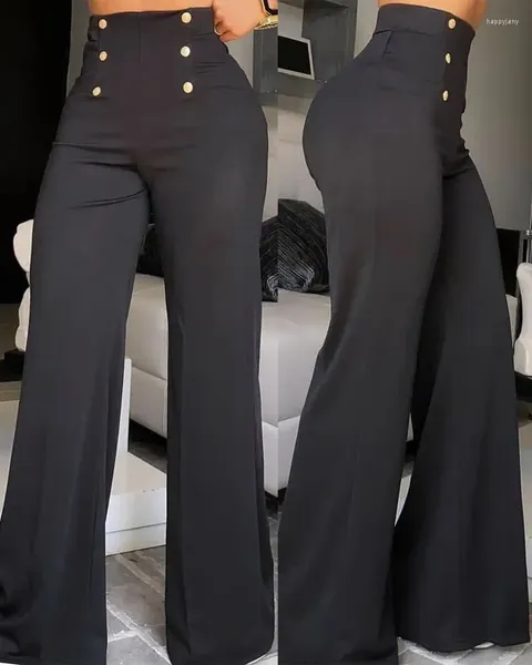 Pantalon taille haute pour femme, Streetwear, mode, jambes larges, Bootcut, pantalon évasé Simple, ample, vêtements Y2k, été 2024