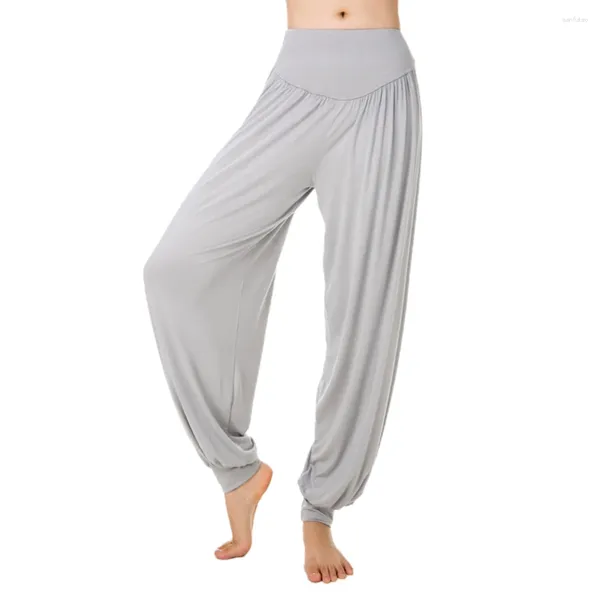 Pantalones de mujer Cintura alta Leggings deportivos transpirables Casual Pierna ancha Agradable para la piel Correr Suelto Baggy Mujer Pantalón de yoga Gimnasio Súper suave