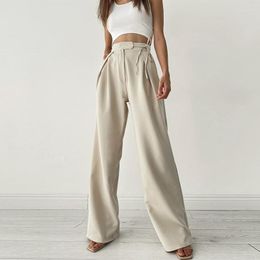 Pantalon féminin Insta High-Waist Niche Design Wide-Leg-Leg