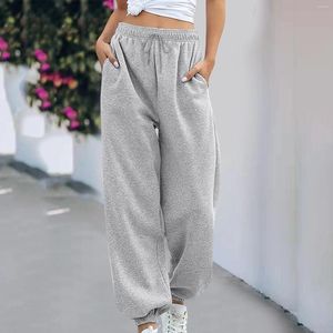 Pantalons pour femmes Style japonais des années 2000 Y2K Femmes Casual Coton Solide Cordon de serrage Pieds droits Sports Femmes Culottes Contrôle du ventre