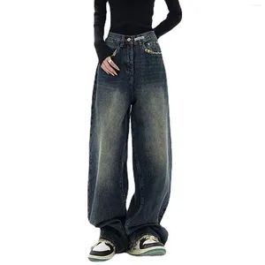 Les jeans de pantalon féminin sont des tubes droits lâches à la mode et à la jambe polyvalente Jeunes Japonais Spring