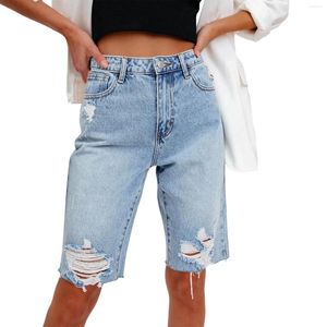 Damesbroeken jeans shorts mode casual gat atletische denim leggings losgescheurd vernietigde streetwear