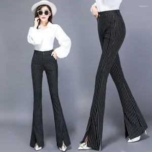 Damesbroek Dames Chic Streep Split Zoom Bell-Bottoms Dameskleding Meisjes Ritsbroek Vrouwelijke Streetwear Kleding BPy9016