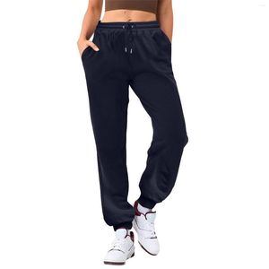 Damesbroek Dames Effen Kleur Trekkoord Broek Elastische taille Casual losse fleece joggingbroek Vrouwelijke meisjes Sport trainingspak Herfst