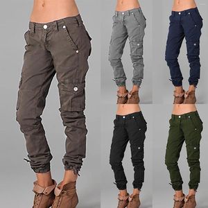 Pantalons pour femmes Salopette de couleur unie pour dames à panneaux 2x Yoga Entraînement d'affaires pour femmes avec stretch pour le travail