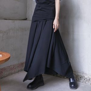 Pantalones de mujer Falda de pierna ancha Spring y Autumn Dark Yamamoto Diseño irregular Diseño suelto gran tamaño