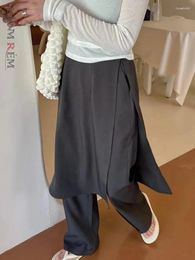 Damesbroeken Lanmrem Designer rechtstreeks voor vrouwen Solid High Taille Wide Leg broek Fit Fashion Clothing 2024 Summer 26D8892