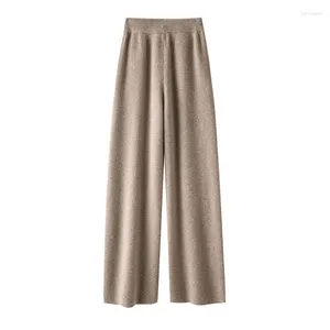Pantalon femme léger luxe laine tricoté mi-ligne avec poche décontracté marque à la mode mode Baggy pantalon droit taille haute dessiner