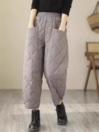 Pantalon femme léger en coton pour femmes vêtements d'hiver 2024 Wndproof chaud décontracté à la mode polyvalent matelassé pantalon Z3881