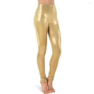 Pantalon féminin lzcmsoft femmes humide look de leggings métalliques brillants
