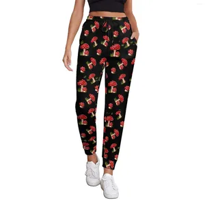 Pantalon femme champignon magique survêtement femmes champignons tachetés élégant pantalons de survêtement automne graphique Y2K surdimensionné pantalon cadeau