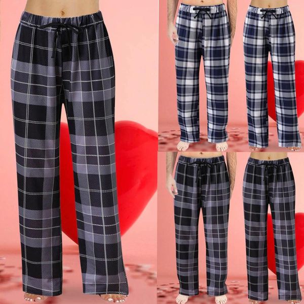 Pantalones de mujer Pijamas informales para hombre Estampado a cuadros clásico Primavera fuera de casa Moda para el hogar Trajes de pantalón para mujer Tallas grandes