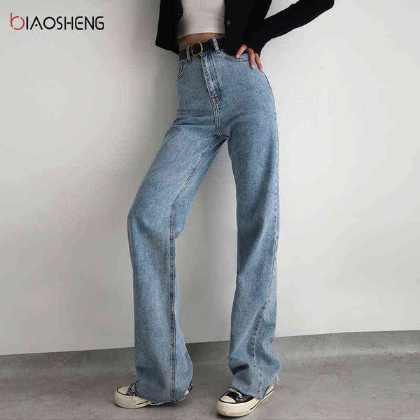 Pantalon Femme Mom Jeans Femme High Taille Undefined Baggy Oversize Lâche Lâche Denim Fashion Y2K Pantalons droits 211129