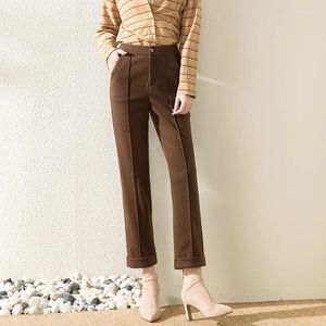 Pantalon féminin Mrmt 2024 Brand Woolen Harlan High Waist Straight Tube Low Small Nine Point Radish Suit Pant