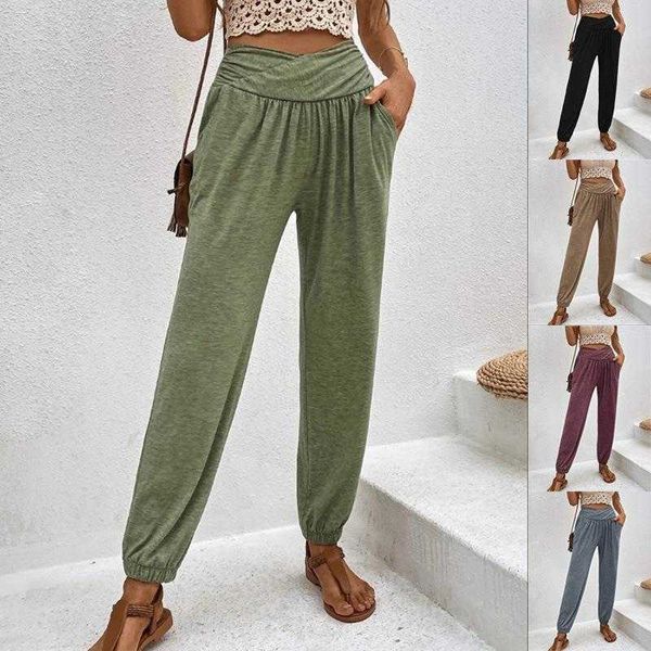 Pantalons pour femmes nouvelle maison décontracté poche ample taille haute Leggings serrés pour les femmes