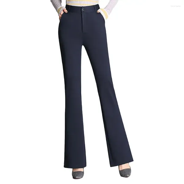 Pantalones de mujeres Oficina de la mujer Fashion Fashion Solid All-Match Spring Autumn Elastic Band elástica Women Slim Women Casual Long Long Straight