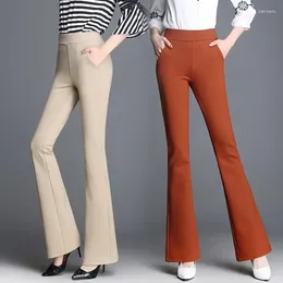 Pantalones de mujeres Oficina Dama Solidal All-Path Loose Flare Primavera Otoño Corea Fashion Profesion