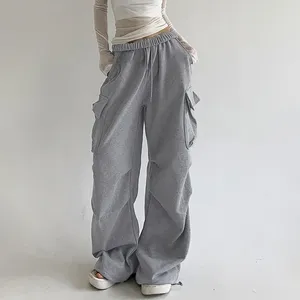 Pantalons de femmes Pantalones de Mujer japonais 2000S Papt de sueur de style cargo Summer 2024 Coquette Baggy Women Pant sets Y2K Clothes
