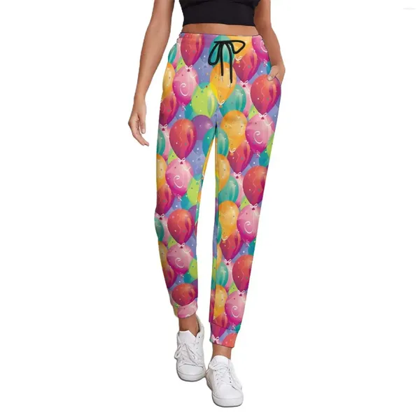 Pantalon femme fête ballon imprimé coloré décontracté grande taille Joggers automne femmes Design pantalon esthétique
