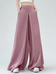 Pantalon féminin Rose Basic Zipper High TAILLE LOBE FEMME LAG LEG SUMME SIMPLE COLOR PURE COULEUR BUREAU FASHIDE FEMMES DROITES FEMMES