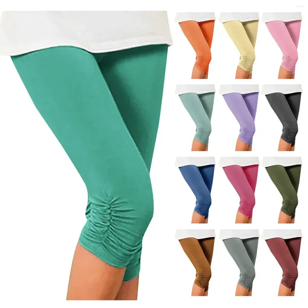 Pantalon pour femmes Design plissé à la mode et des mollets de mollet élastique