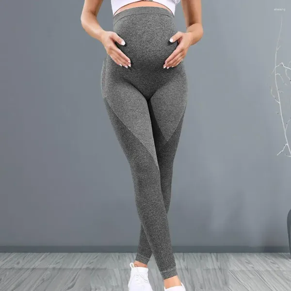 Pantalones de mujer Leggings de embarazo Ropa de maternidad flaca Mujeres embarazadas Soporte para el vientre Leggins de punto Pantalones moldeadores de cuerpo Noveno