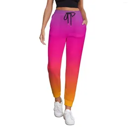 Damesbroek Print Jogger Zonsondergang Kleur Street Fashion Joggingbroek Herfst Vrouwelijke Retro Aangepaste Oversize Broek Cadeau Idee