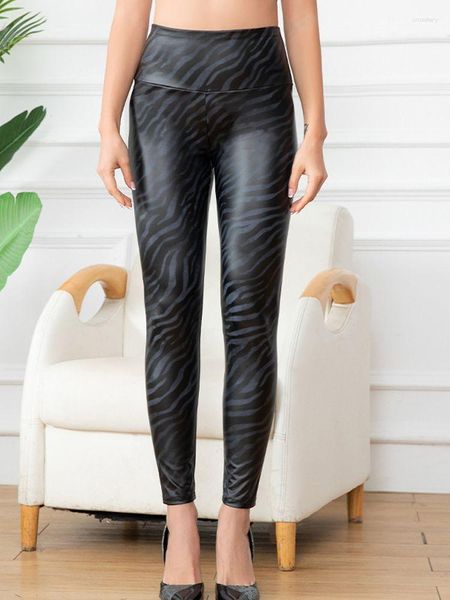 Pantalones de mujer PU Faux Leather Leggings de cintura alta Medias Lápiz Primavera Otoño Pantalones Sexy Night Clubwear Pantalon Spodnie Legging