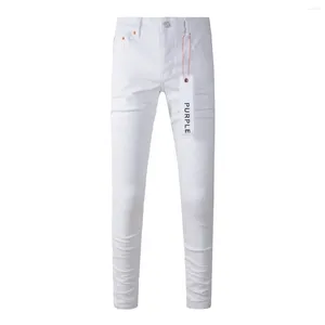 Pantalon pour femmes Jeans de marque violette 2024 Réparation de qualité de la mode blanche de la rue Haute