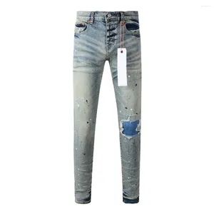 Pantalon pour femmes Jeans de marque Roca Purple 1: 1 Réparation de haute qualité de haute qualité Denim maigre