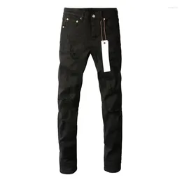 Pantalones de mujeres Púrpura Roca Jeans Fashion Top Street Black Distaded Quality Calidad Denim delgado