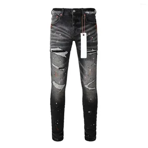 Damesbroek Purple Roca Brand Jeans Fashion Top Quality Top Street Black Hole Patch Repair Low Convex Tight denim broek 28-40 Size