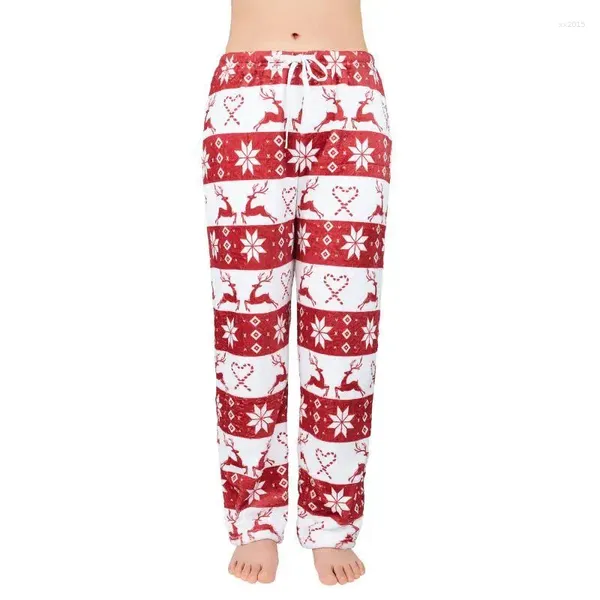 Pantalones de mujer Rojo Navidad Leopardo Sexy Lace Up Casual Hogar Ropa grande Talla grande 5XL Cómodo