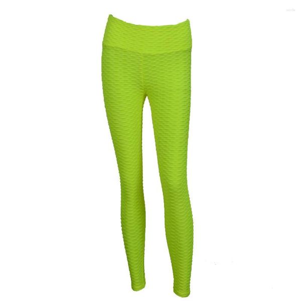 Pantalon Femme ReeRee Printemps / Automne Polyester Casual Taille élastique Femmes Transpiration High Stretch Slim Lift Hip Bubble Yoga Pantalon