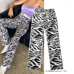 Damesbroeken Retro Street Trendy Unieke zebrastrepen gedrapeerd Casual Fashion Slim Fit Slimming en Straight Bootcut All-Matching