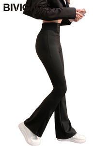 Pantalon femme s BIVIGAO Shark évasé noir élastique mince taille haute sexy fer à cheval Micro leggings de mode décontractés 230309