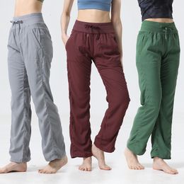 Vrouwen S Pants S Celana Wanita Longgar Studio Latihan Tari Pinggang Olahraga Untuk Kasual Gym Yoga Panjang Lebar Kaki 230509