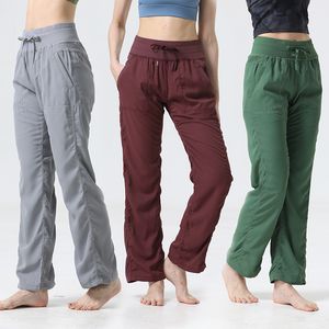 Pantalones de mujer s Celana Wanita Longgar Studio Latihan Tari Pinggang Olahraga untuk Kasual Gym Yoga Panjang Lebar Kaki 230510