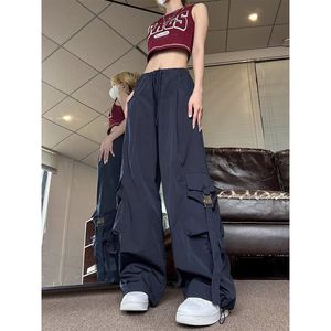 Vrouwen Broek s Deeptown Y2k Stijl Parachute Baggy Cargo Vrouw Hippie Streetwear Harajuku Wijde Pijpen Broek voor Vrouwen Kpop Vintage Koreaans 230808