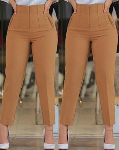 Pantalon femme s pour femme 2023 bureau d'affaires dame noir taille haute recadrée élégant travail AllMatch femme pantalon 2312012