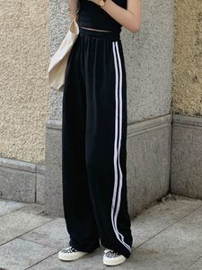 Pantalons pour femmes S Houzhou Pantalon de survêtement noir Automne Style coréen Mode Imprimer Baggy Joggers Casual Allmatch Pantalon taille haute 230410
