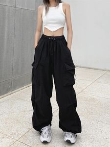 HOUZHOU Harajuku Parachute Broek Y2K Streetwear Wijde Pijpen Baggy Cargo Broek Vrouwelijke Hippie Koreaanse Edgy Stijl Jogging Joggingbroek 230831