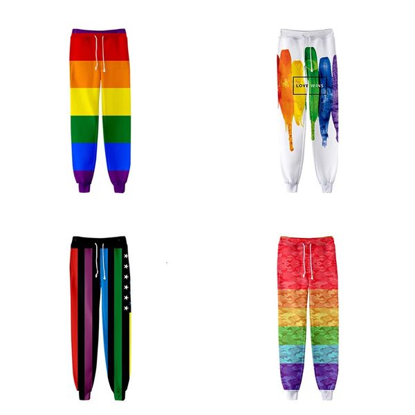 Pantalones de mujer s LGBT Moda Hip hop Hombres Mujeres 3D Joggers Pantalón Bandera del arco iris Lesbianas Gays Casual Pantalones largos sueltos Fitness Pantalón deportivo 231113