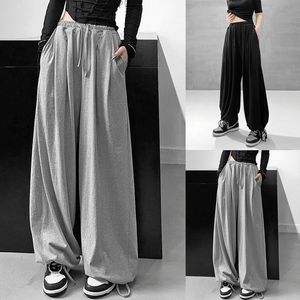 Damesbroeken S Oversize Jogger Vintage Fashion Sweatpant Koreaanse Y2K Summer Harajuku High Taille Black Loose Wide Leg Trouser 230506