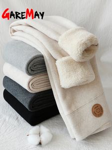Pantalons pour femmes Leggings d'hiver Collants amincissants en coton velours thermique avec pantalon polaire noir Stretch gris épais chaud pour femmes 231110