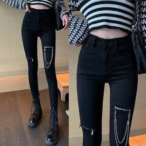 Pantalon Femme S Femme Gothique Crayon Croissant Noir Fermeture À Glissière Taille Haute Plus Taille Pantalon Long Femmes Foncé Goth Esthétique Vintage Vêtements 230919