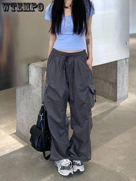 Pantalones de mujer s WTEMPO Mujeres de pierna ancha Streetwear Y2K Versión coreana Harajuku Moda casual Joggers de gran tamaño Pantalones Ropa al por mayor 230719